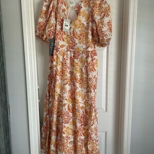 Tuckernuck Orange and Yellow Floral Maxi Dress